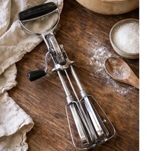 Vintage EKCO Hand Crank Egg Beater Pat.‎ Pending USA Stainless Steel 12"